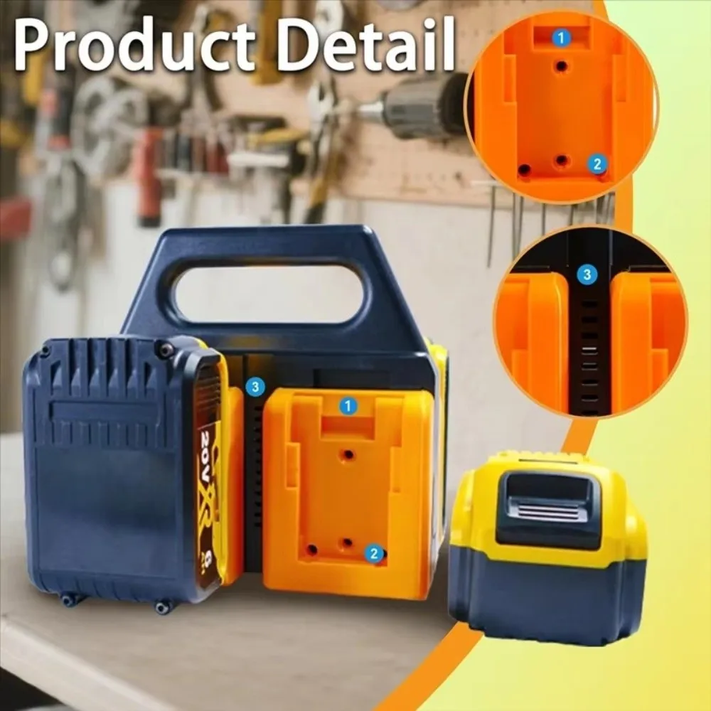 

4 Slots Battery Storage Rack Handheld Hanger Drop-resistant Battery Tool Holder Base Fixing Devices Battery Base Bracket