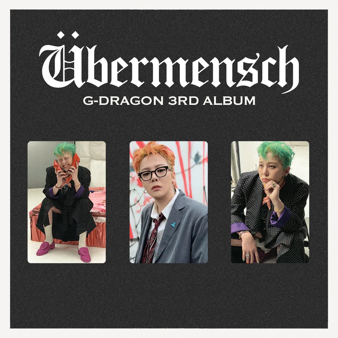 KPOP G-DRAGON New Album Übermensch Photocard High Quality Double Sides HD Printing LOMO Card Boys Girl Birthday Gifts Collection