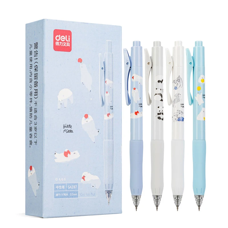 Imagem -06 - Deli Tinta Preta de Secagem Rápida Gel Pen Papelaria Kawaii Material Escolar Estudante Escritório Signing Pen Bonito 0.5 mm Pcs