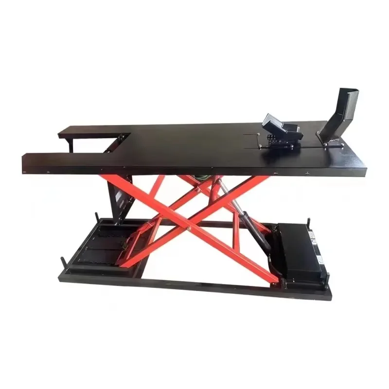 

600kg Electric Motorbike Lifter 200*60cm Platform Hydraulic Scissor Double Cylinder Lift