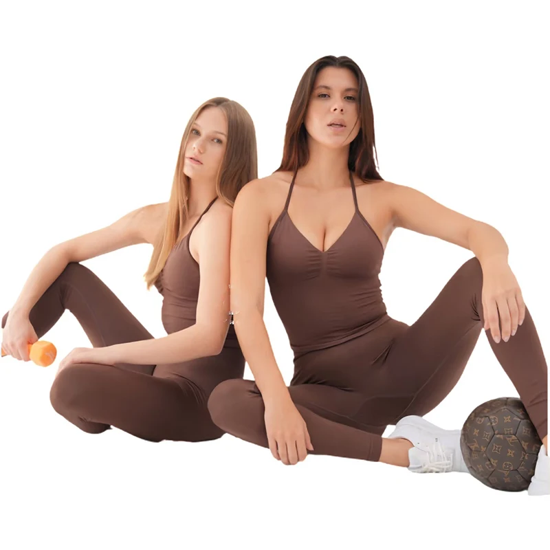 تأثير الأعلى الخامس الرقبة سترة رياضية الخطوط الطويلة Strappy الرياضة اليوغا الملابس الداخلية مع شعار المرأة اللياقة البدنية القمم رياضة جميلة الظهر الصدرية الجري