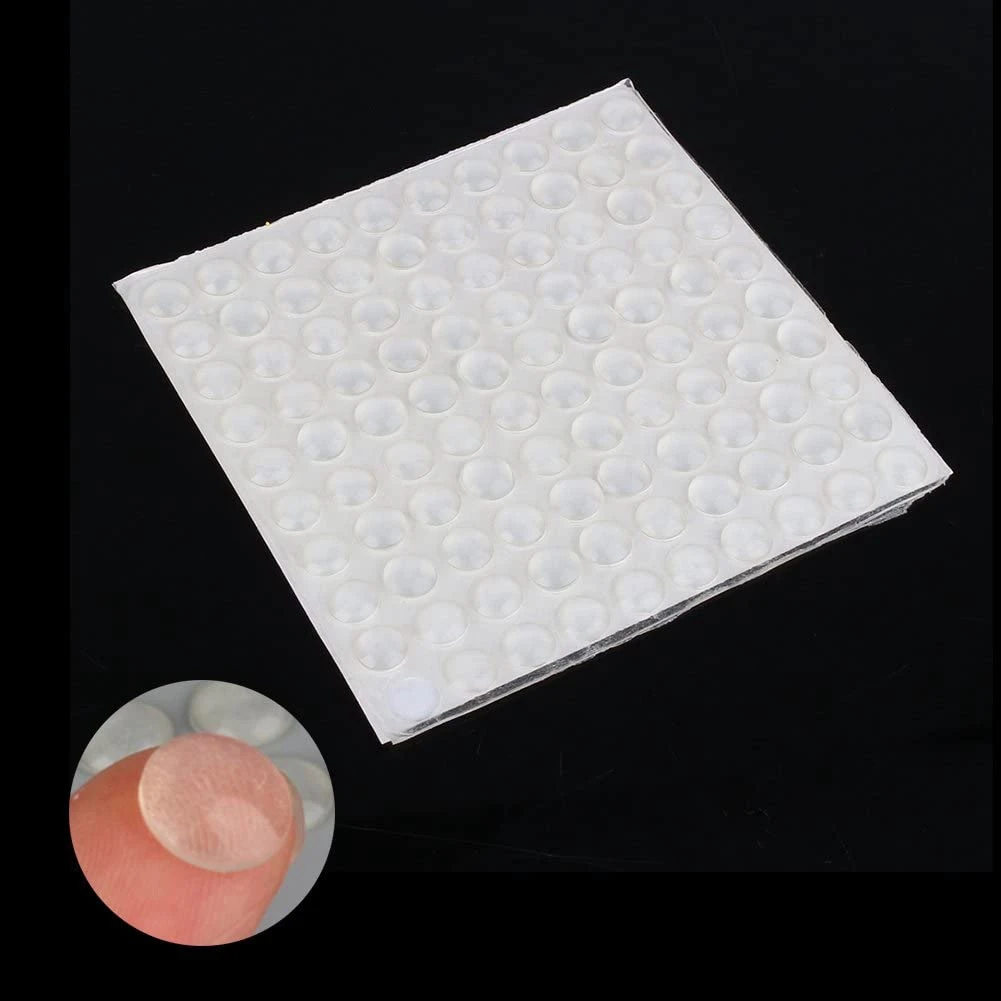 100 Capsules Self-Adhesive Rubber Furniture Bumper Pads for Doors Cabinets Drawers Furniture Glass Tables Crafts