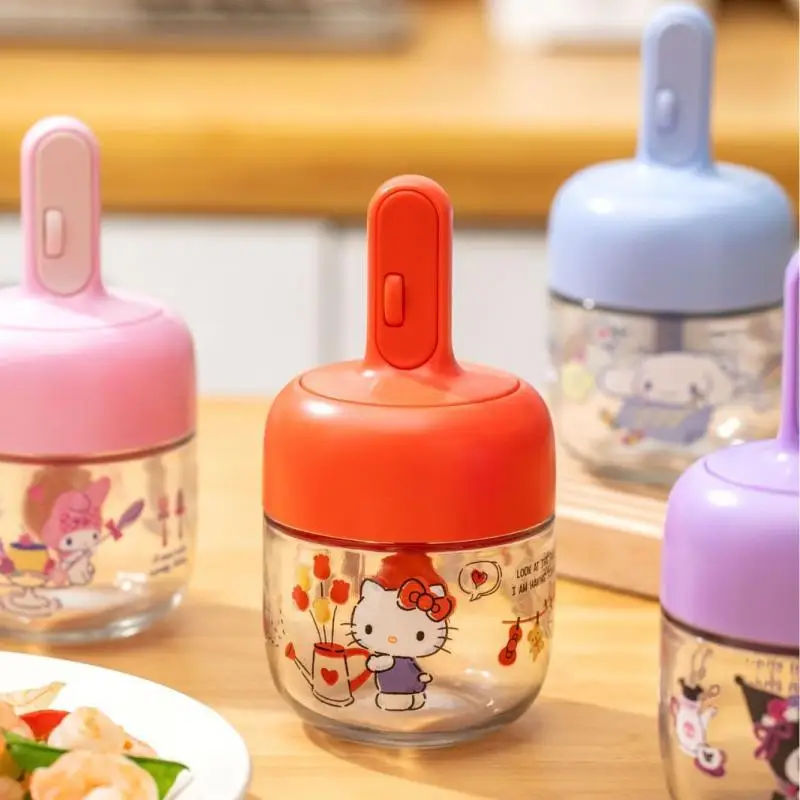 Sanrio Hello Kitty Kruiden Fles Kuromi Mijn Melodie Cinnamoroll Kawaii Grote Capaciteit Keuken Rollende Telescopische Kruiderij Pot