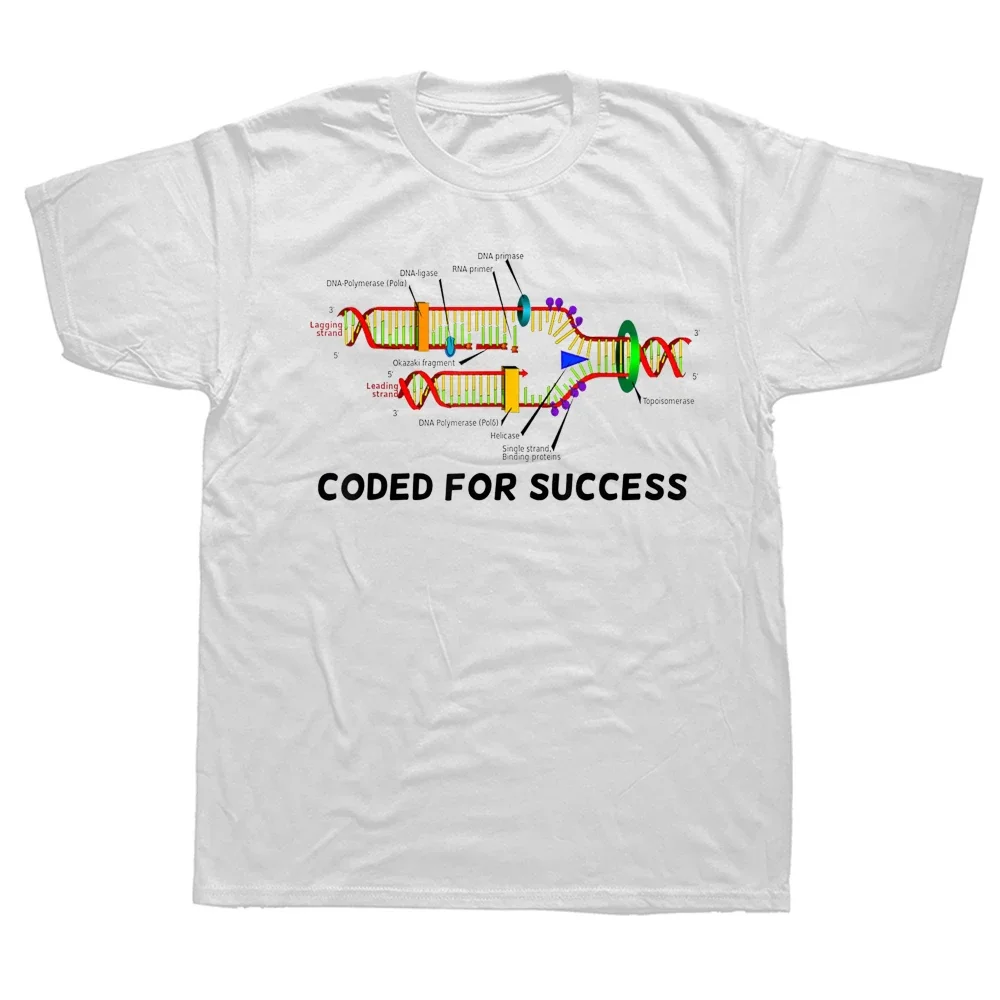 Graphic Cotton Streetwear Short Sleeve Birthday Summer T-shirt Coded For Success DNA Replication Molecular Biology Humor T Shirt