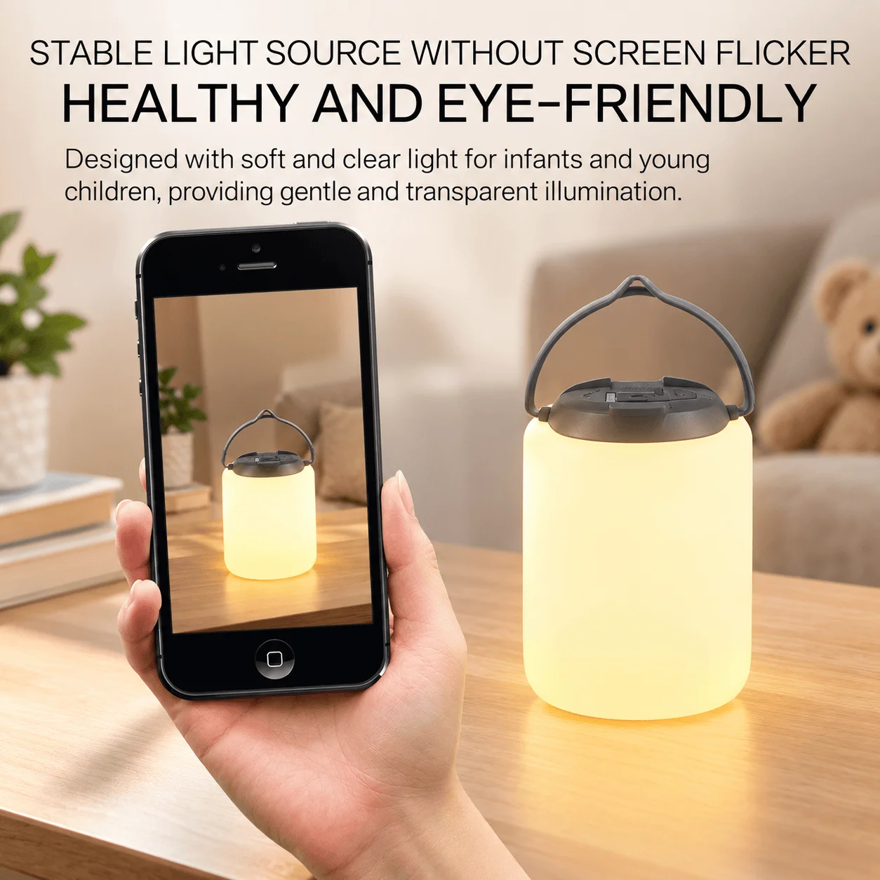 Rechargeable LED Camping Lantern, 1200mAh Battery, Type-C Charging, High, Low and Strobe Modes, Four-Level Battery Indicator, 5W, for Tent Lighting, Hiking and Home Emergency Illumination, ABS and PC, spherical option 92 x 98 x 98mm/134g