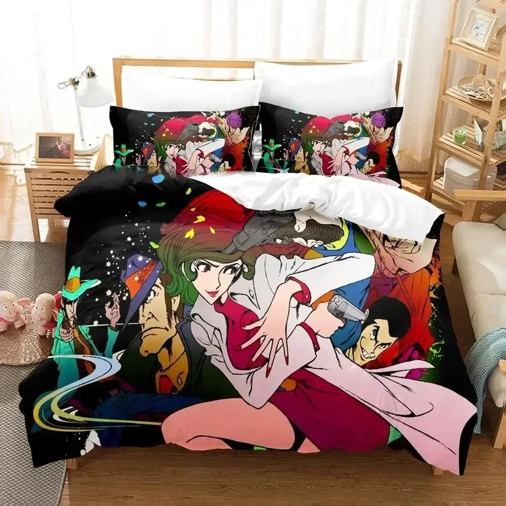 

Anime Lupin Third Mine Fujiko Printed Bed Set Duvet Cover Pillowcase Bedding Set Linen Sheet Quilt Cover Full Queen King Size