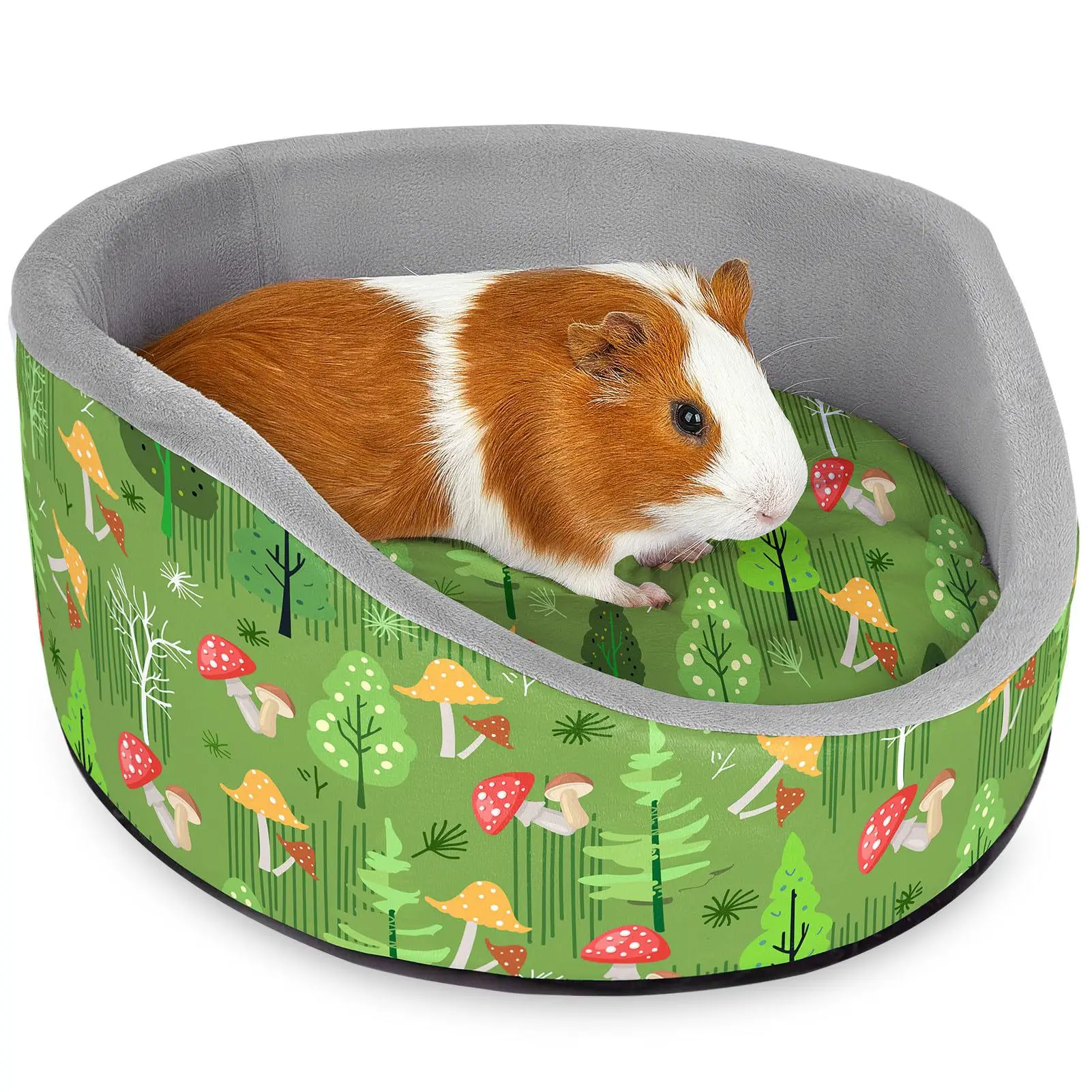 Meerschweinchen-Bett Weiches Kaninchenbett mit Dicker Abnehmbarer Matte Maschinenwaschbares Gemütliches Meerschweinchen-Haus für Hasen Rundes Schalenbett – Detail 1