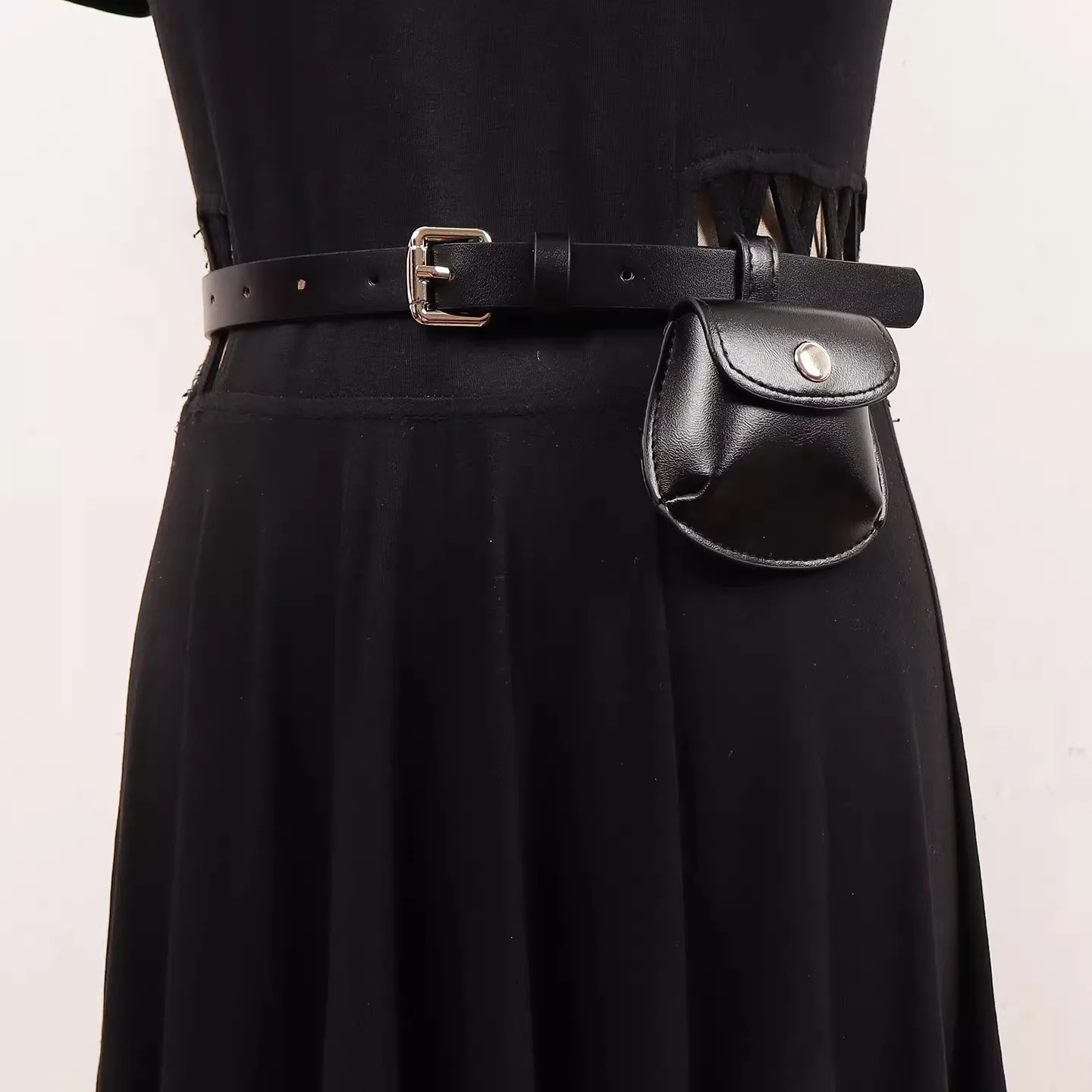 

Women's Runway Fashion PU Leather Small Bag Cummerbunds Female Dress Corsets Waistband Belts Decoration Narrow Belt R3223