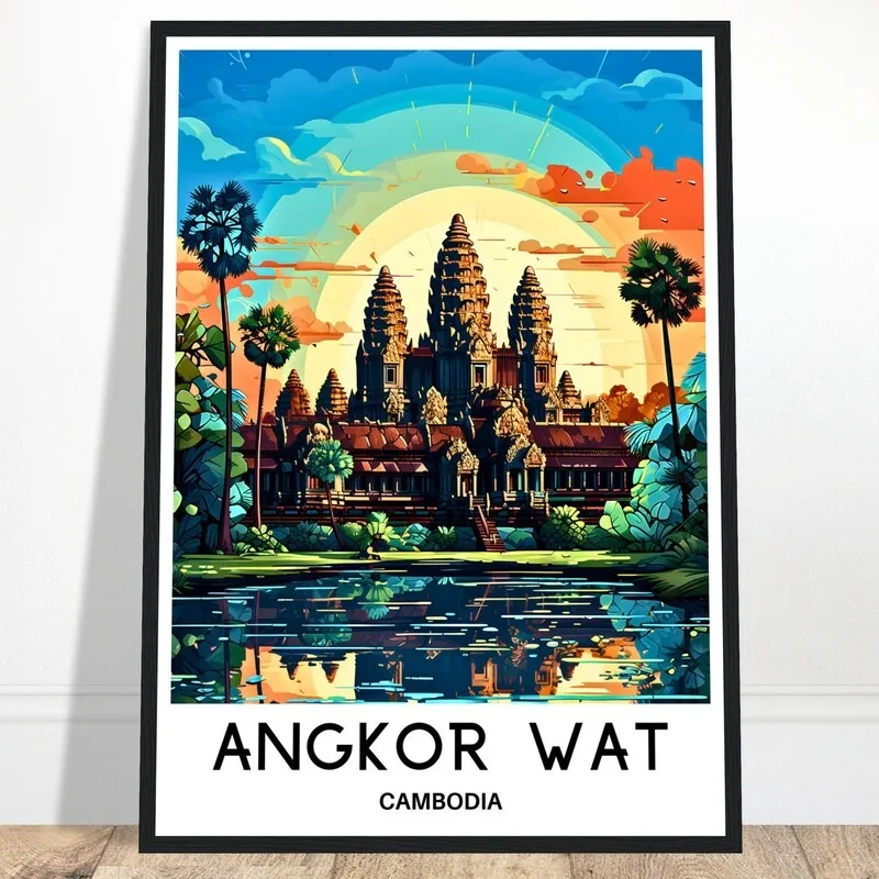 Retro Bright Color World Travel Landscape Canvas Painting Europe Middle East City Landmark Wall Poster For Home Wall Decoration