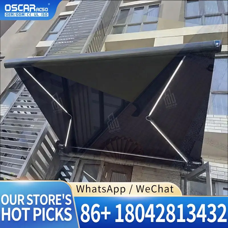 Full Cassette Manual  Automatic Remote Control Electric Design Garden Deck Balcony Use Europe Australia Weatherproof Canopy Shad