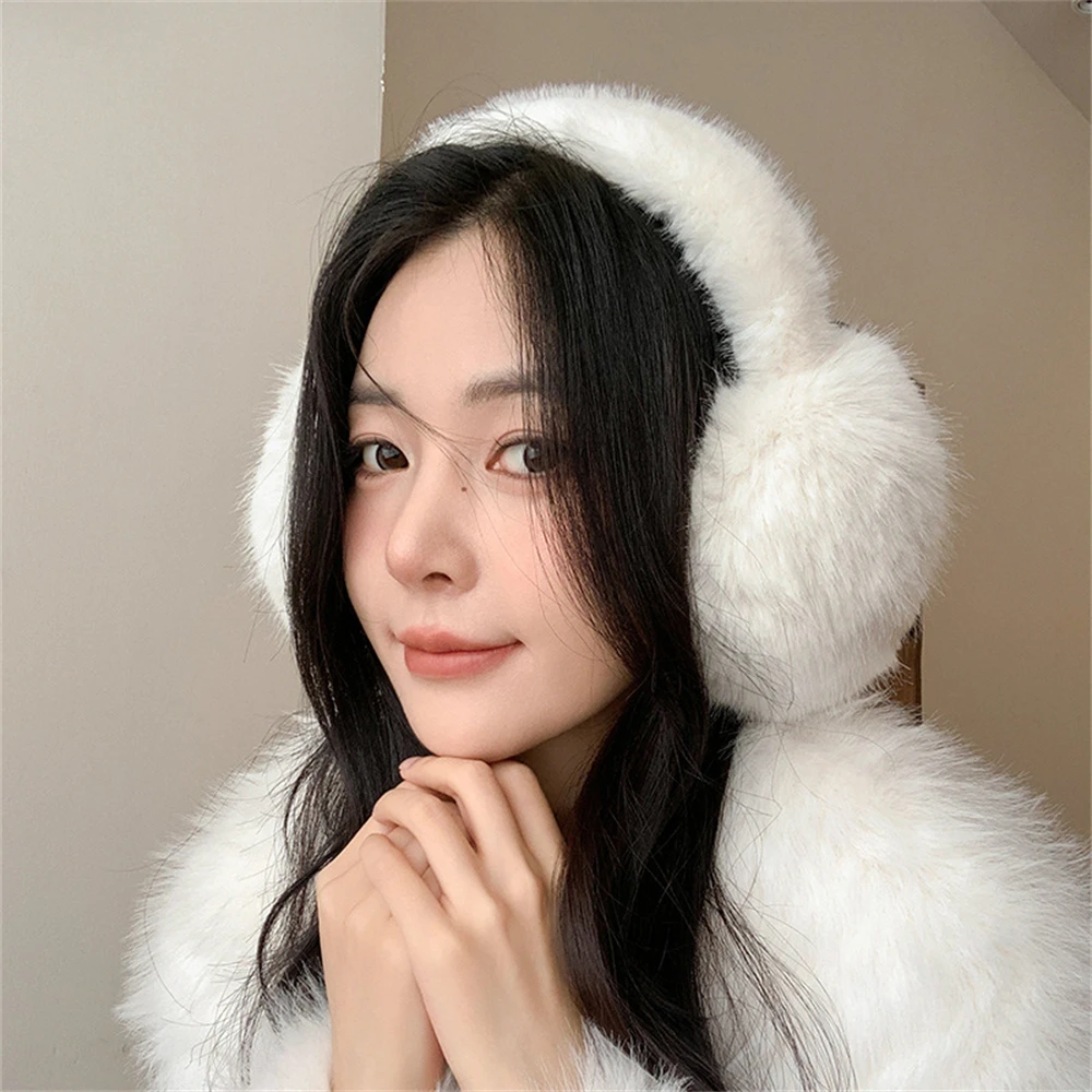 Winter Solid Color Headphones Fashion Soft Plush Earmuffs Unisex Fluffy Thermal Ear Covers Woman\'s Outdoor Earflap Accessories