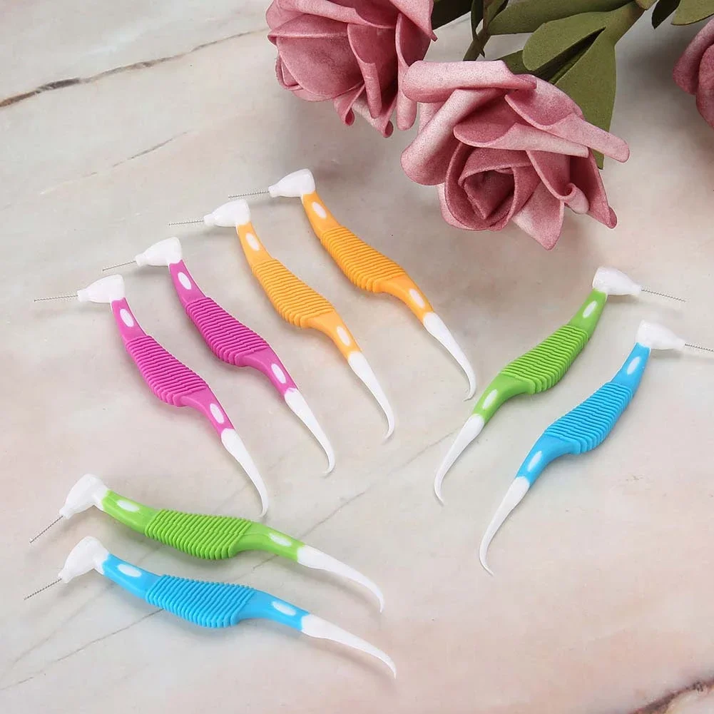 8/16Pcs Disposable Interdental Brushes With Box DIY Colorful Soft Toothpicks Tooth Cleaning Stick Dental Oral Care Tools Supply