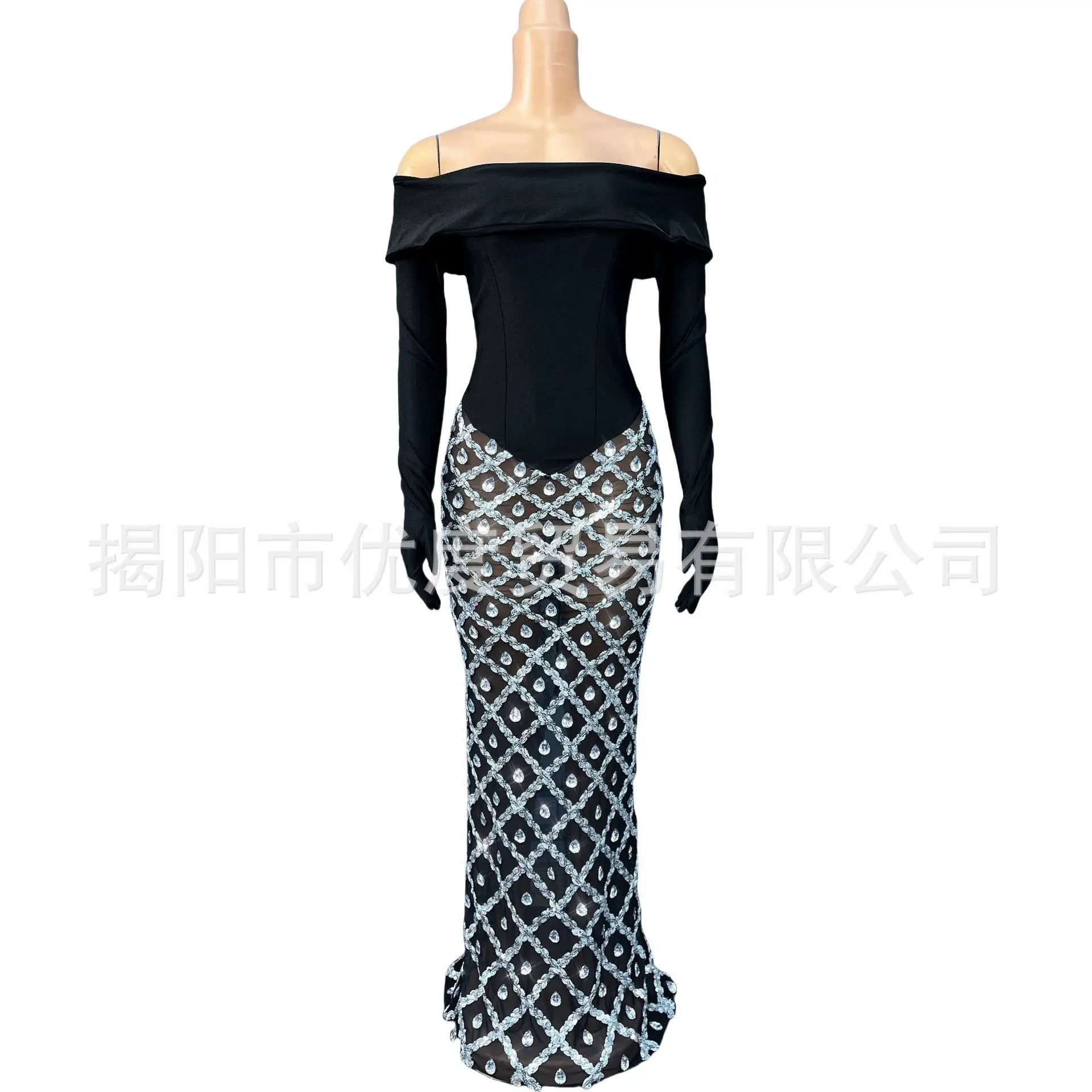 

Черное вечернее платье Хепберн с серебряными стразами и блестками, танцевальное платье на день рождения, Vestidos Elegantes, Vestidos Para Mujer Fiesta Elegante