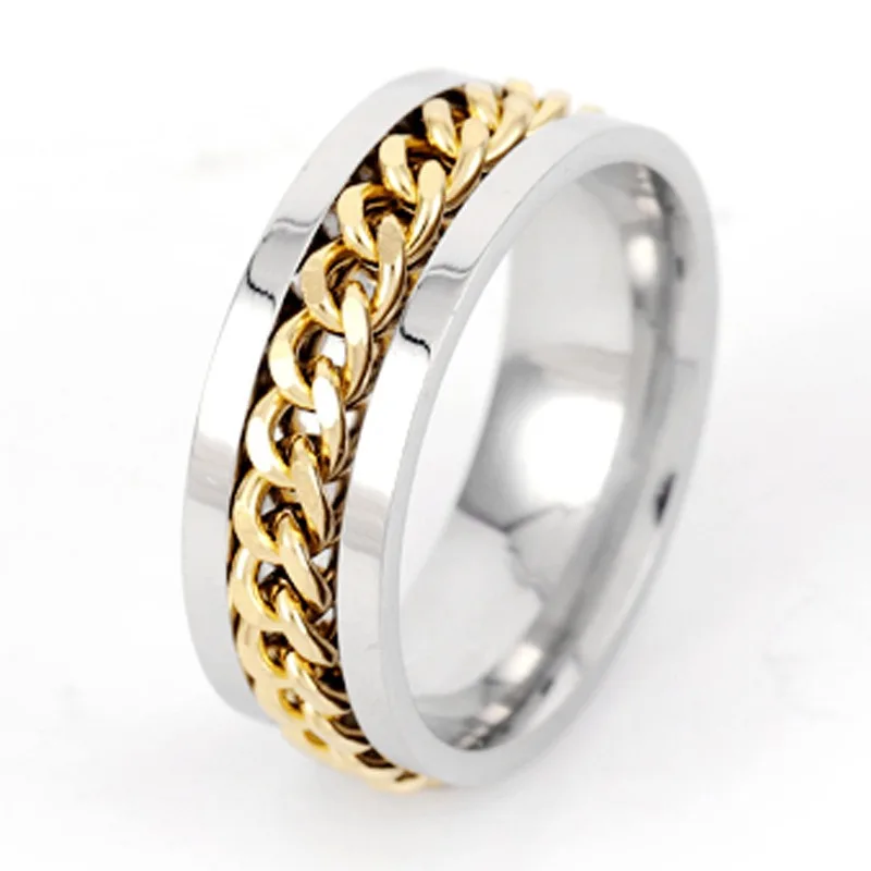 Stainless Steel Rotatable Spinner Ring Wedding Band for Men's Birthday Engagement Fathers' Day Ring