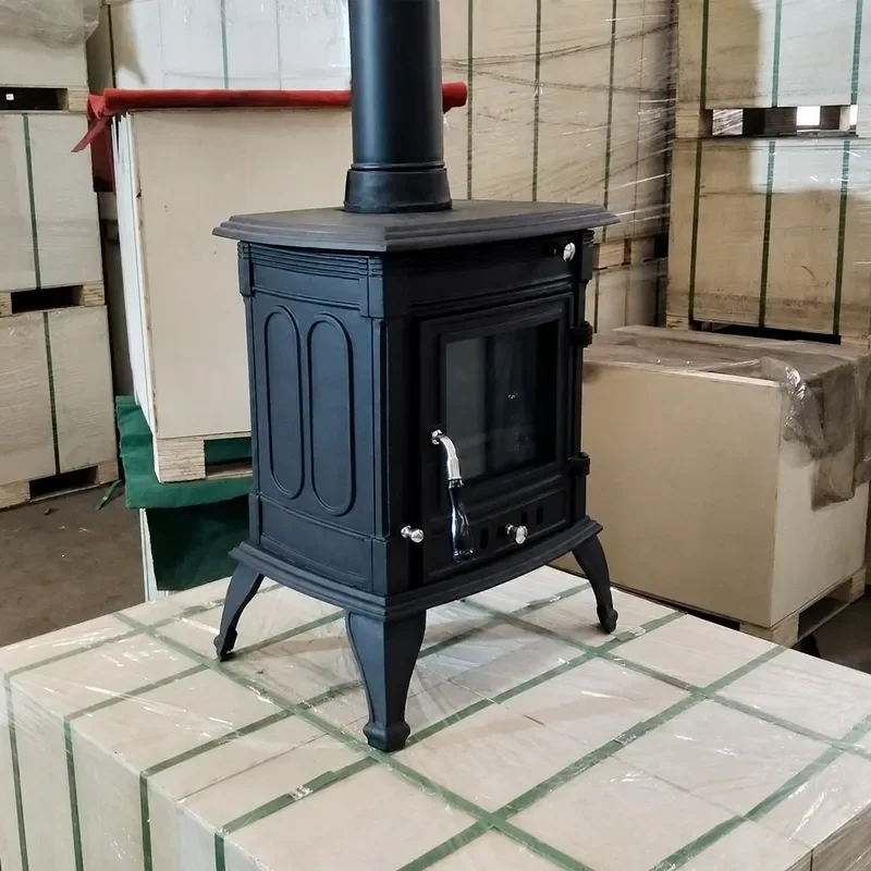 Wood Burning Cast Iron Fireplace Modern Household Heating Stove Real Fire Furnace for Home Cabin Tent Shop Self Built House