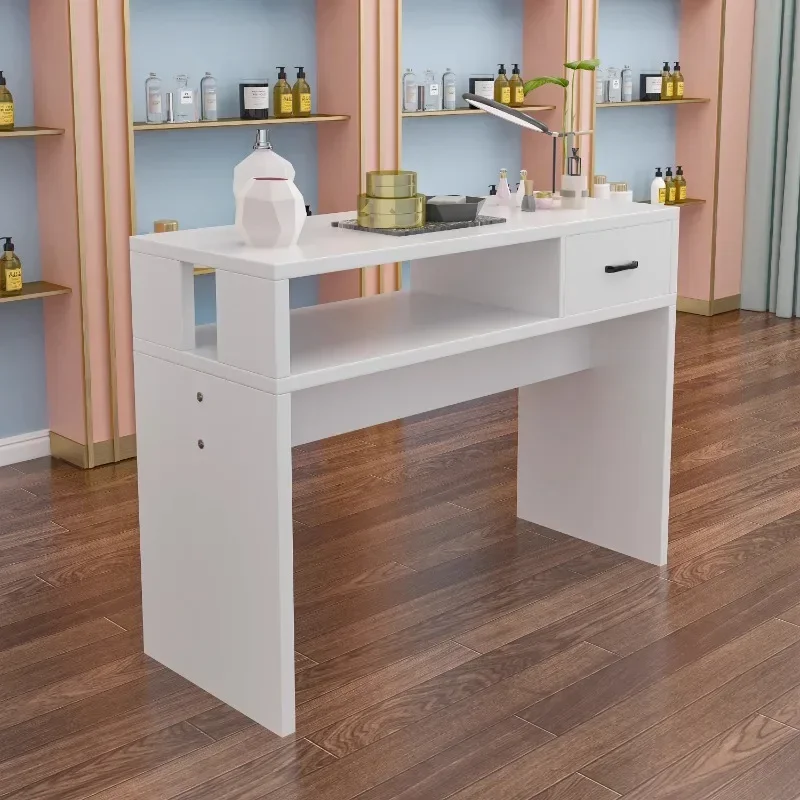 White Simple Nail Table Modern High Quality Accessories Waterproof Nail Table Organizer Furniture
