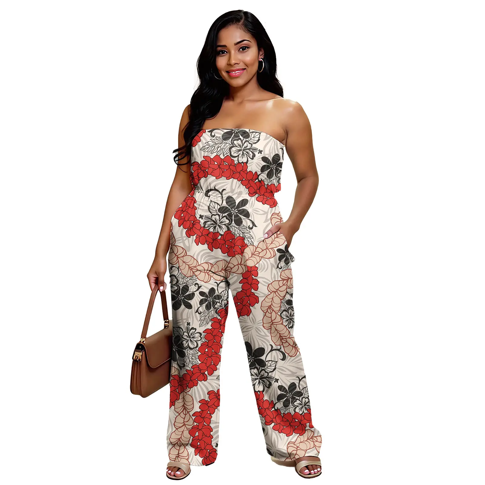 

Летняя одежда Pacific Region с цветочным принтом, повседневные модные комбинезоны, женские сексуальные женские комбинезоны