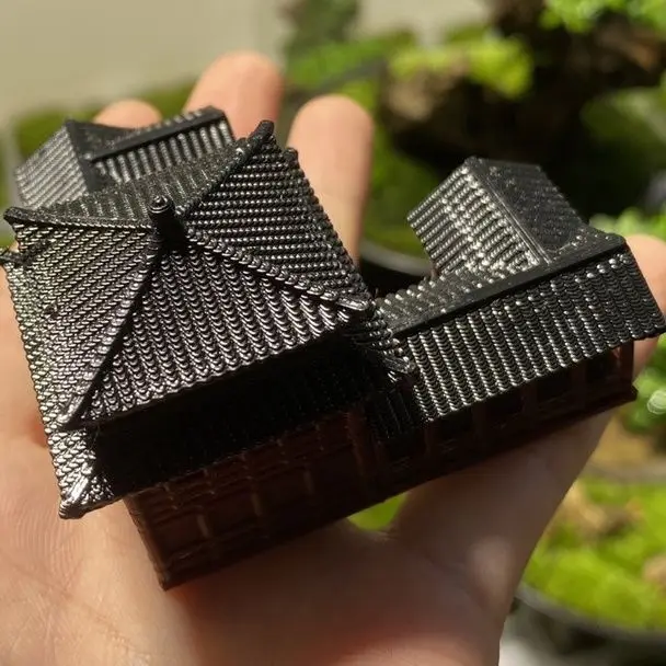 Plastics Chinese Style Ancient Architectural Model Aquarium Micro Landscape Bonsai 3D Printing Art Decoration Ornament ZD262 image 2