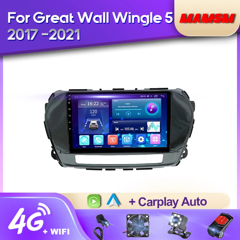 

MAMSM Android 12 Car Radio For Great Wall Wingle 5 2017 -2021 Video Multimedia Bluetooth Player Navigation 4G GPS Carplay stereo