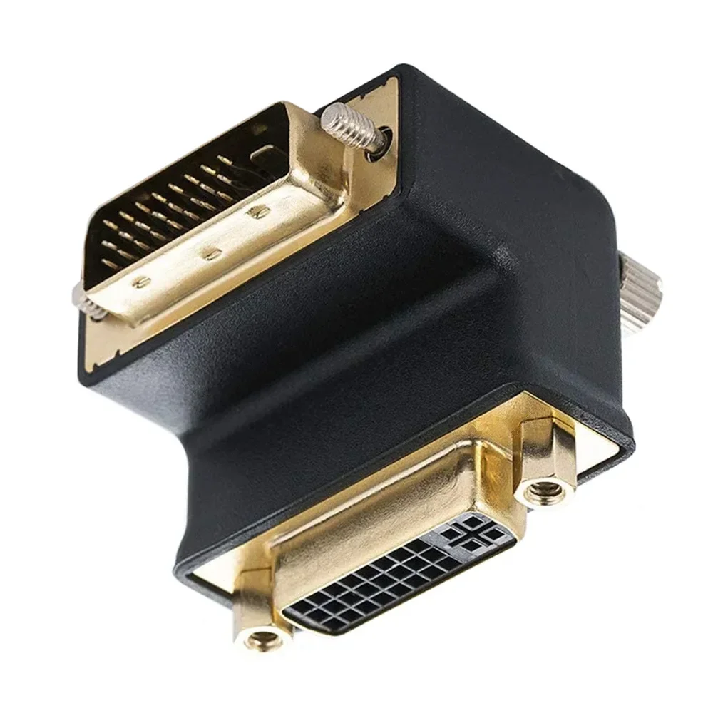 90 درجة الزاوية اليمنى الكوع الذهب 90 ° DVI 24+5 ذكر إلى DVI 24+5 موصل محول أنثى #3