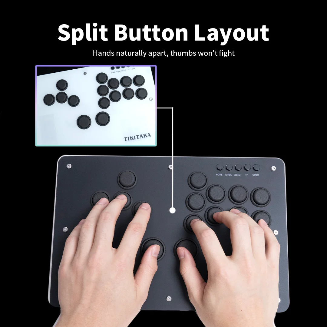 Imagem -02 - Tikitaka-controlador do Joystick do Jogo de Combate Hitbox com Layout de Botão Dividido Arcade Fighting Stick Ps4 Ps3 pc Switch