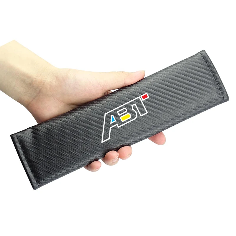 2 قطعة ألياف الكربون مقعد السيارة حزام يغطي الكتف حامي وسادة منصات لمقعد أودي فولكس فاجن سكودا ABT موتور سبورت سبورتسلاين