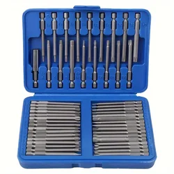 50pcs 75mm Extra Long Reach Bit Set Security Screwdriver Bits Torx Star Hex Bit