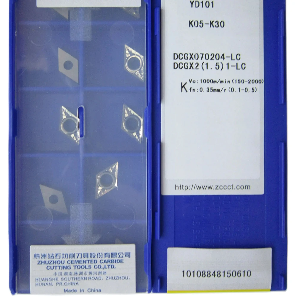 

ZCC DCGX070204-LC YD101 YBG202 Positive inserts General turning for processing steel DCGX 070204 LC 10pcs/box