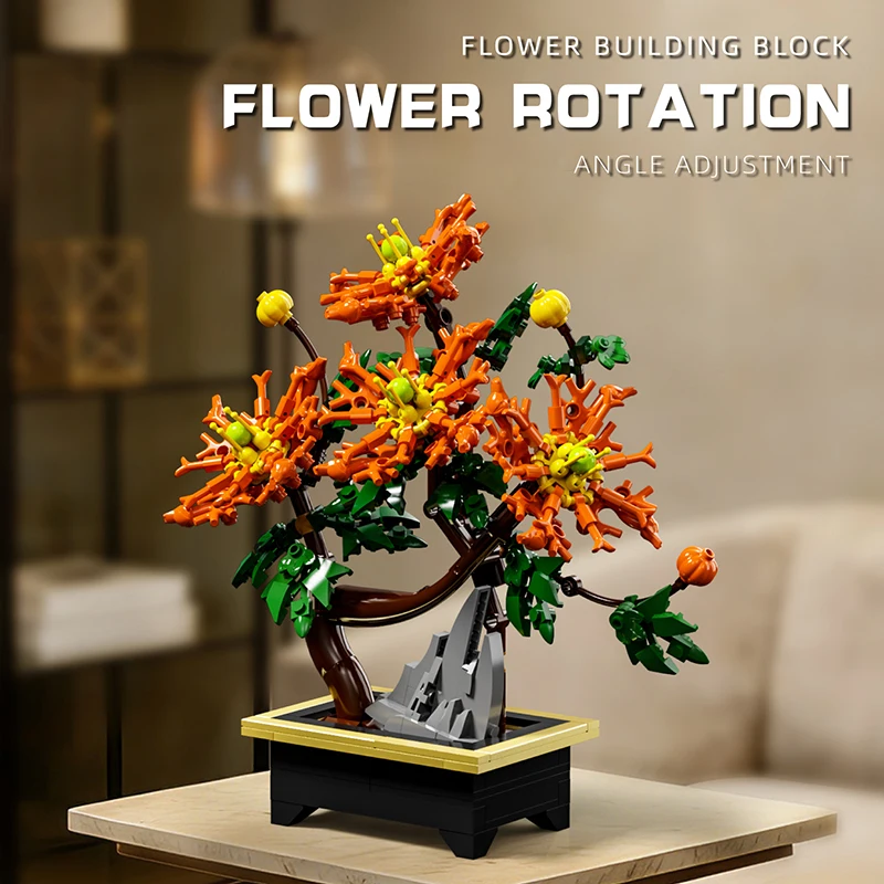 

Набор строительных блоков «Коготь дракона и хризантема», настольные конструкторы, модель из серии «Цветы», подходит для декора и в качестве подарка для девочек.