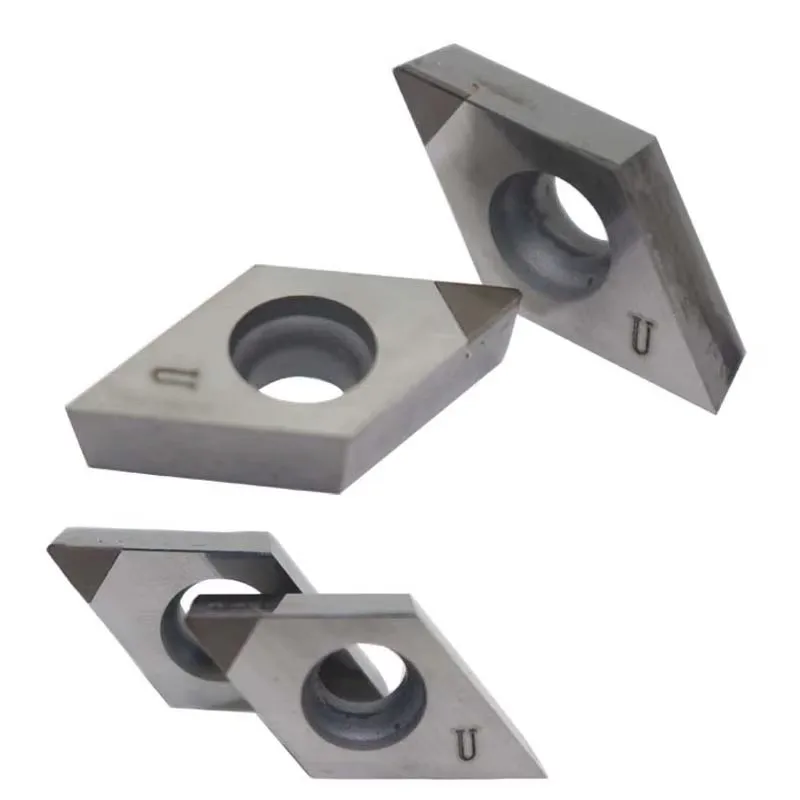 Insertos de diamante PCD CBN DCMT070204 DCMT070202 DCMT11T304 DCGT070204 CNC torno torneado cortador herramienta de hoja 2 uds.