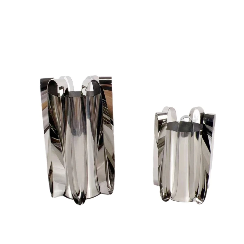 

Modern simple European silver metal skirt flower vase ornament