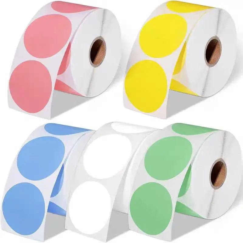 Color three-proof thermal label paper Round self-adhesive label Round sticker Letter sticker 10 15 20 25 mm sealing sticker