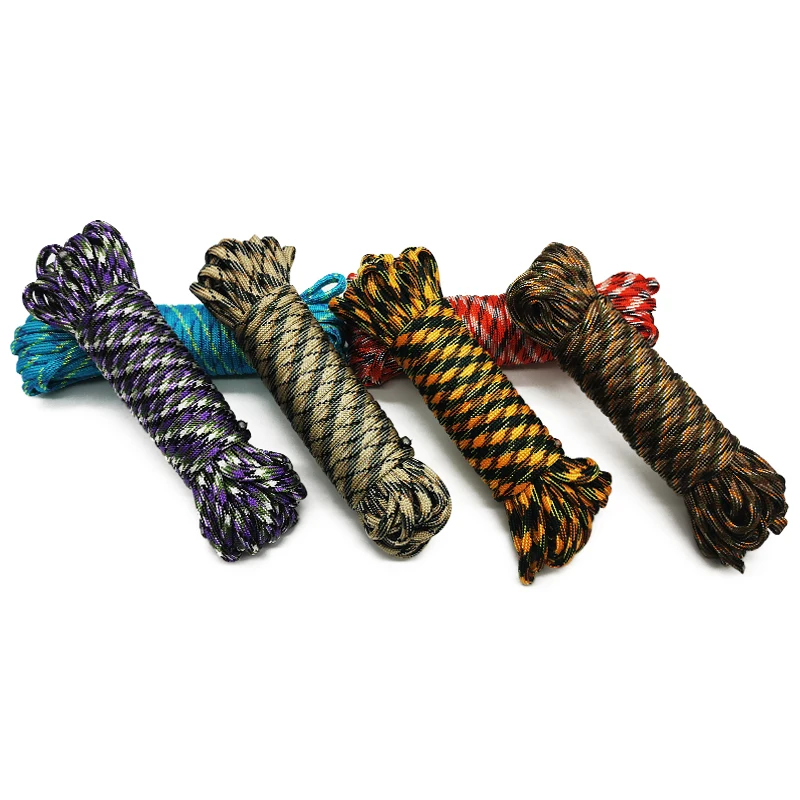 7 Cores 550 Paracord Cord 5 15 30 M Dia.4mm For Outdoor Camping Survival Lanyard Parachute Rope Hiking Tent Accessories