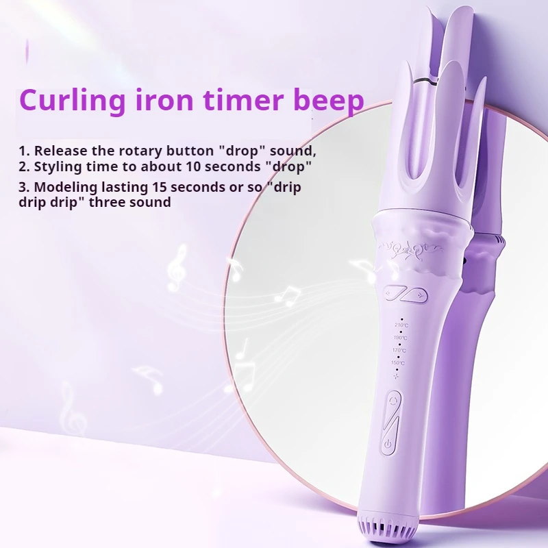 Automatic Curling Iron 32mm Negative Ions 4 Temperature Settings PTC Fast Heating Anti-scald Hair Curler for Women Home Salon