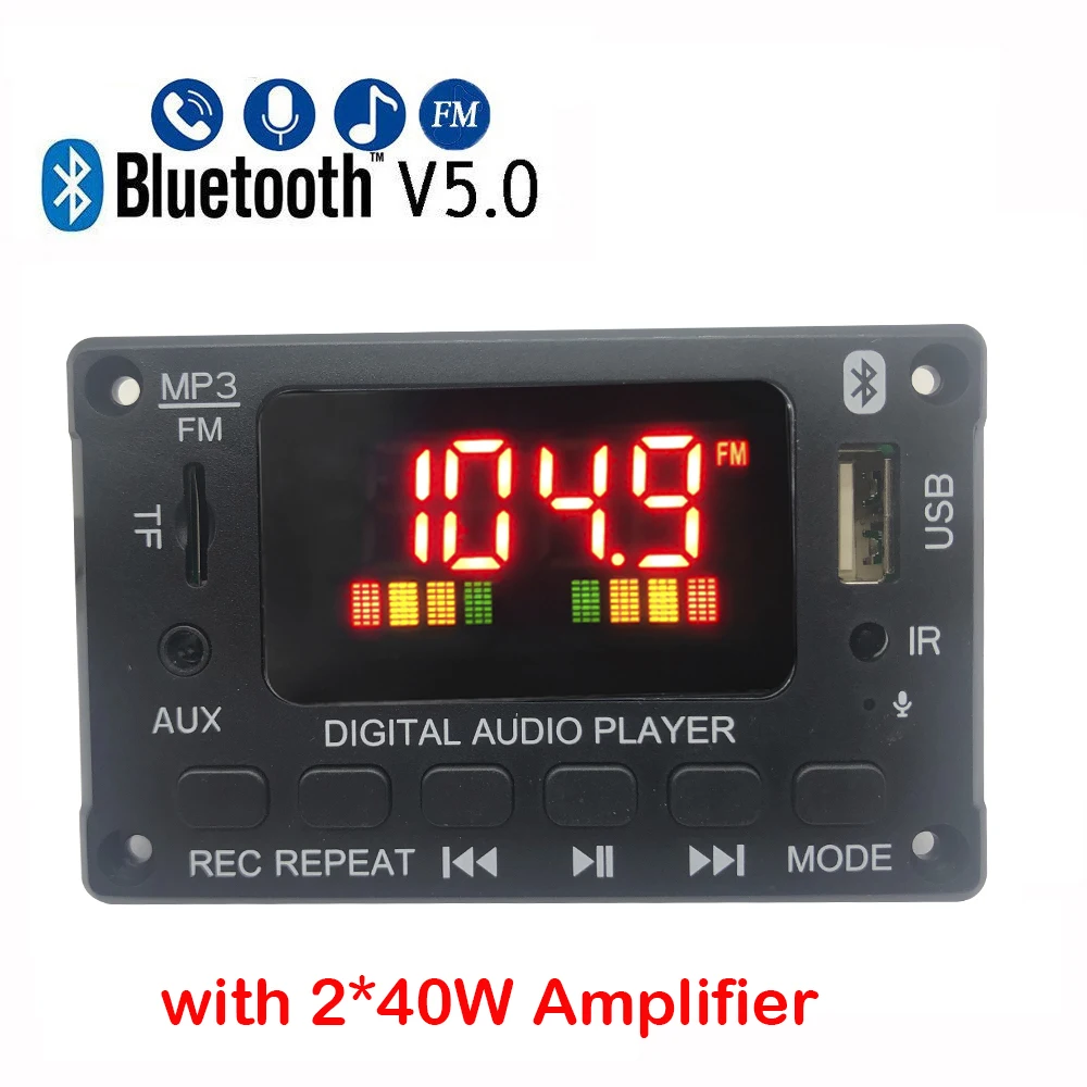 Bluetooth 5.0 MP3 Decoder Board with 2×40W Amp – My Real-World Experience Building a Custom Car Audio System