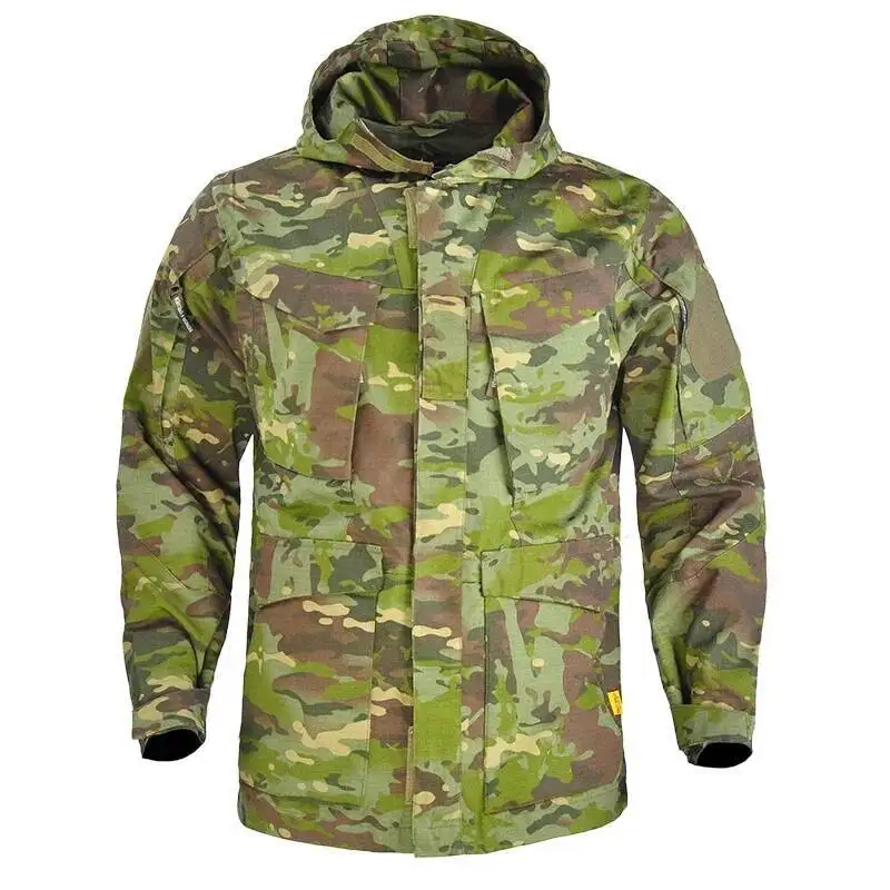 

Hunting Tactical Hooded Waterproof Wear Resistant Camping Jacket Fleece Clothing Multicam Camouflage Windbreakers