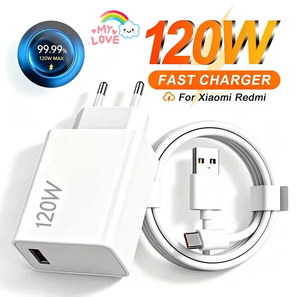120W EU Ultra Fast Charger For Xiaomi 13 14 15 17 Redmi Note 14 15 POCO X6 X7 F8 90 Degree Elbow Type-C USB Quick Charging Cable