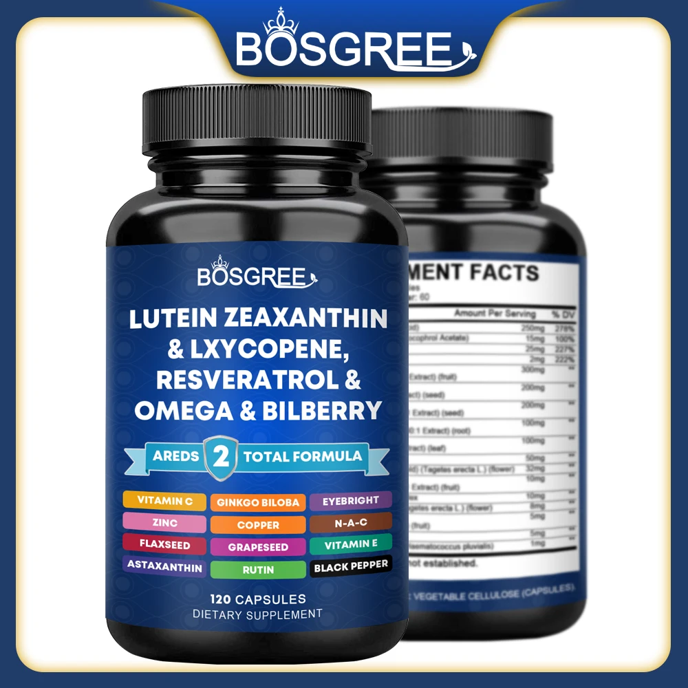 Lutein Zeaxanthin Capsules-Protect Blue Light,Support Eye Health, and Brighten Eyes- Areds 2 Eye Vitamin and Mineral Supplements