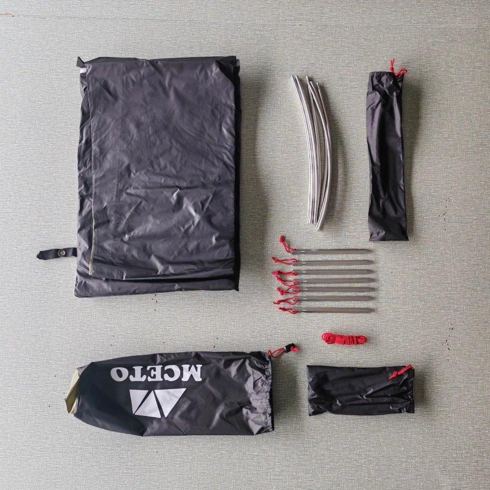 Tenda ultraleggera per 1 persona da 850 g per escursionismo, pesca, ciclismo, tenda da campeggio, zaino in spalla, sacco a pelo impermeabile, attrezzatura da viaggio per auto