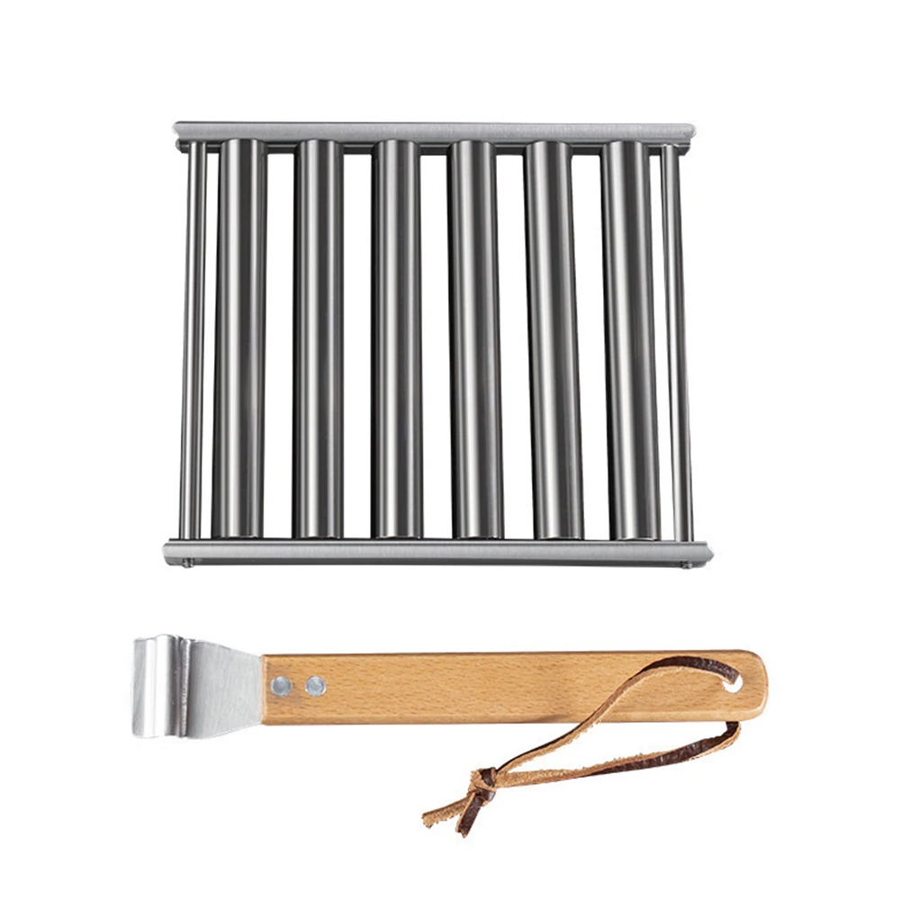 

Hot Dog Roller Sausage Roller Rack Stainless Steel Hot Dog Grill Roller 5 Hot Dog Capacity BBQ Hotdog Roller Grill Accessories