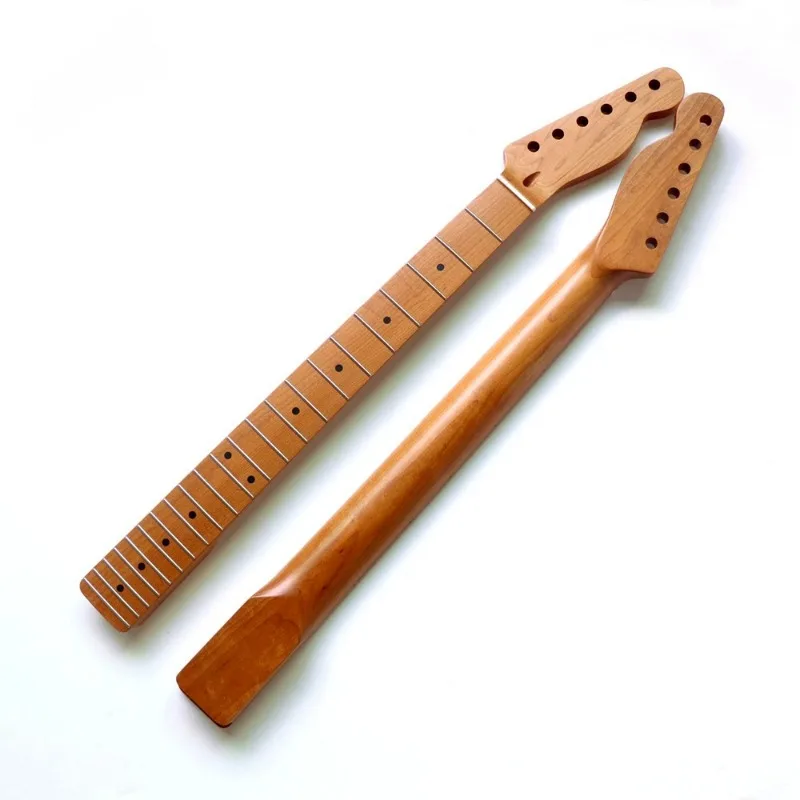 Roasted Maple Electric Guitar Neck 22 Frets, Stainless Steel Round Frets Matte Nitro Finish Unfinished Style Replacement Neck
