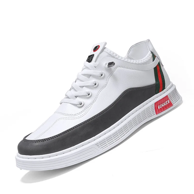 

Pop Fashion Wild Men's Casual Sneakers PU Leather Stitching High Quality Casual Shoes Spring/Autumn Comfortable Men Board Shoes