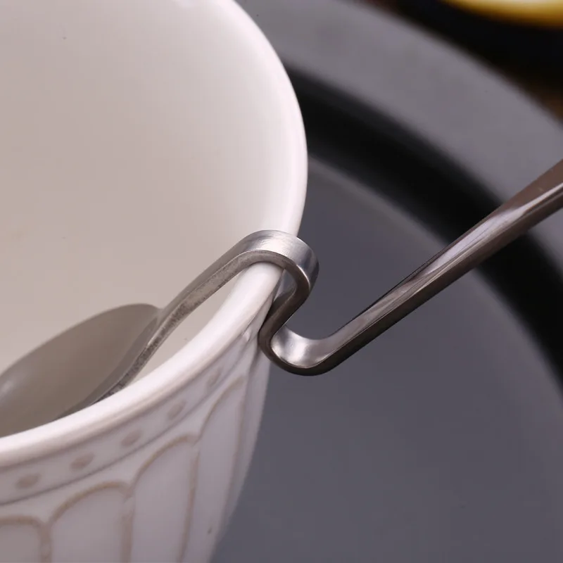 Cute Curved Spoon Teaspoon Unique Condiment Drink Hanging Tea Coffee Dessert Stainless Steel Drink Tableware