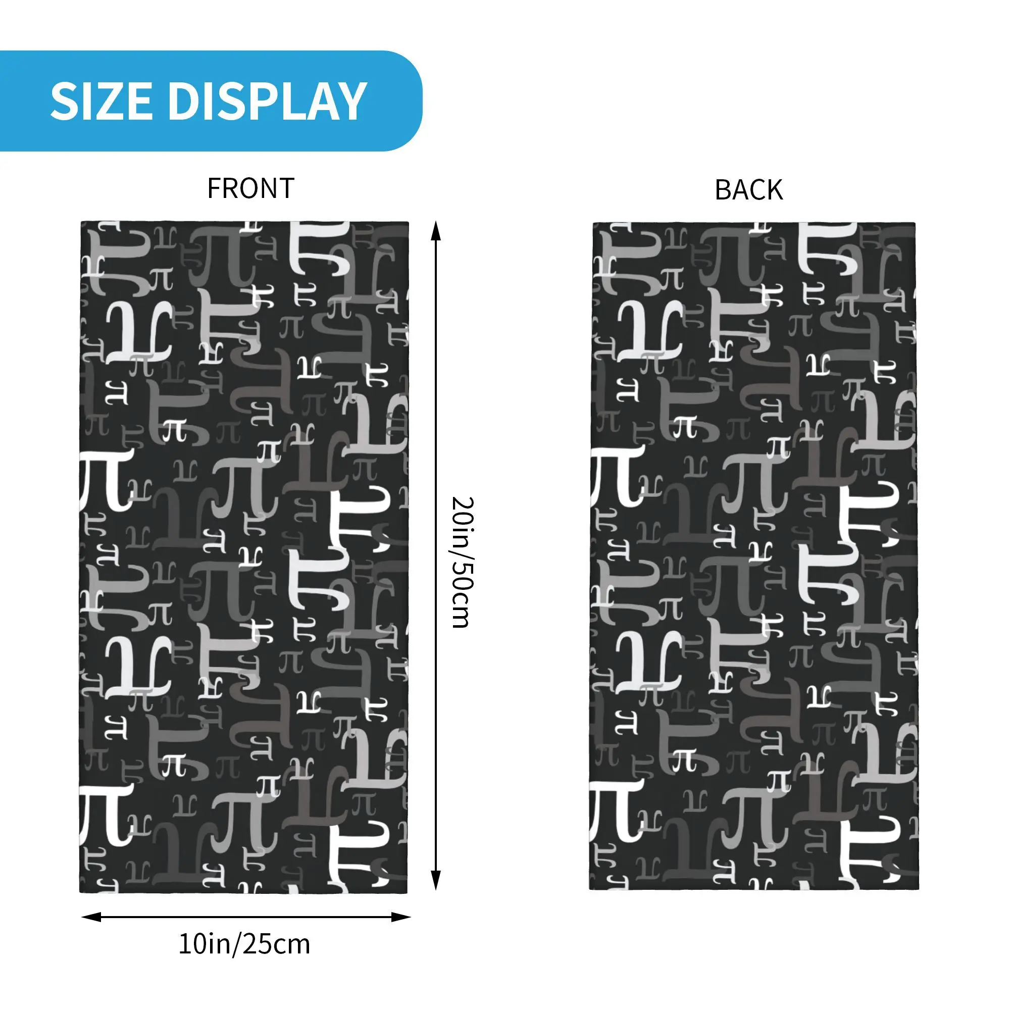 Peças de Pi Dark Bandana Pescoço Gaiter Impresso Lenço Mágico Multifuncional Máscara Facial Correndo Para Homens Mulheres Adulto Lavável