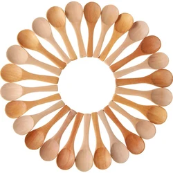 10/20/50/100Pcs 9cm Mini Wooden Spoons Tasting Spoons Condiments Salt Spoons for Kitchen Cooking Seasoning Oil Coffee Tea Sugar