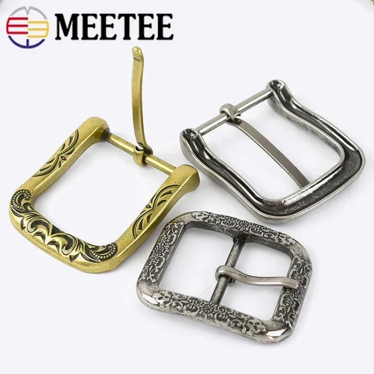 Meetee 2/5Pcs 35/40mm Retro Belt Buckle Metal Pin Buckles Head Leather Crafts Belts Clasp Decoration Hardware Accessories