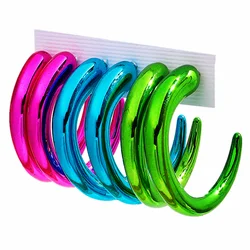 FishSheep Trendy Acrylic Geometric Circle Hoop Earrings Set for Women Statement Metallic Color C Shape Earrings Y2k Accessories