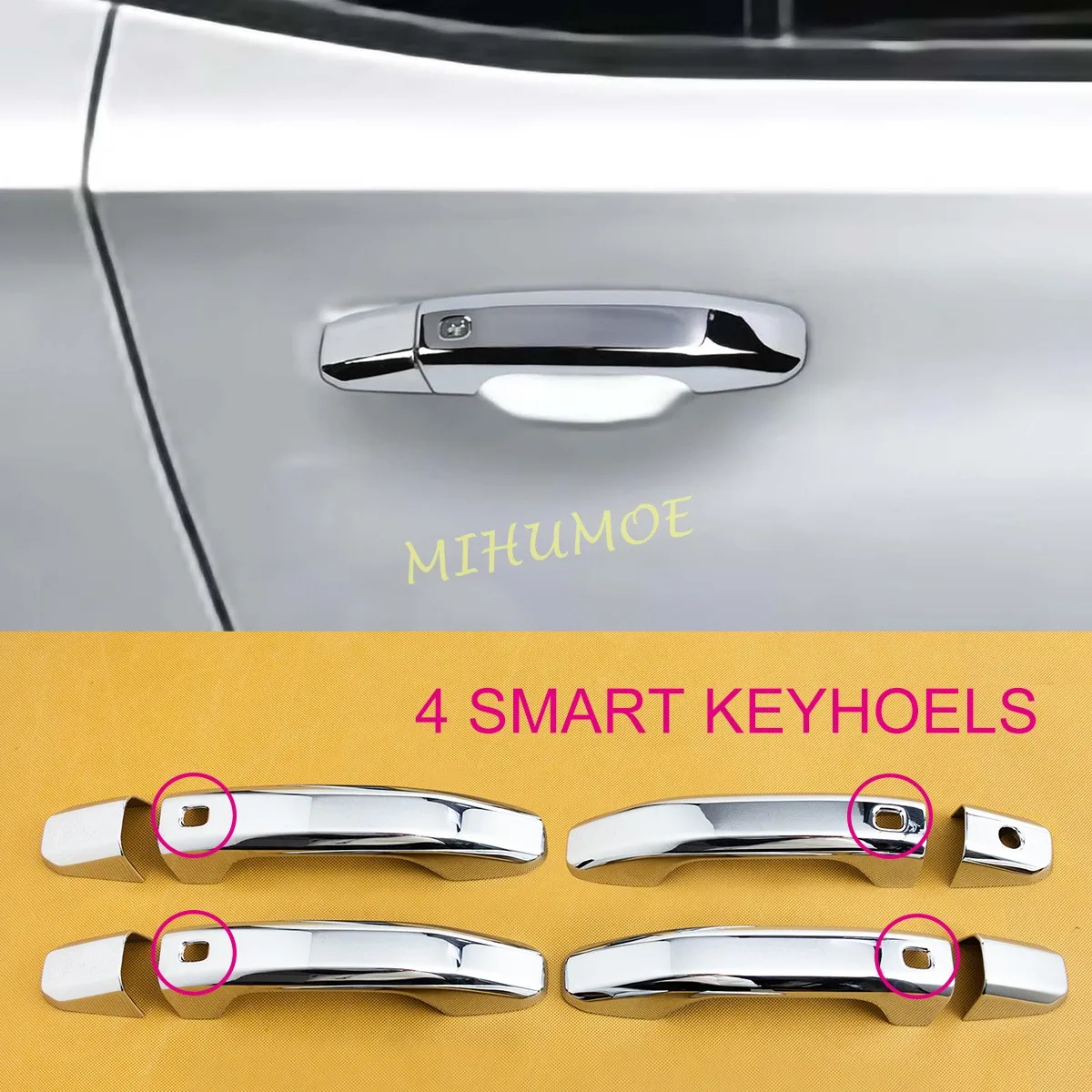 8Pc Car Accessories Chrome Door Handle Cover For GMC Sierra Canyon Chevrolet Silverado Tahoe Suburban Colorado Exterior Parts