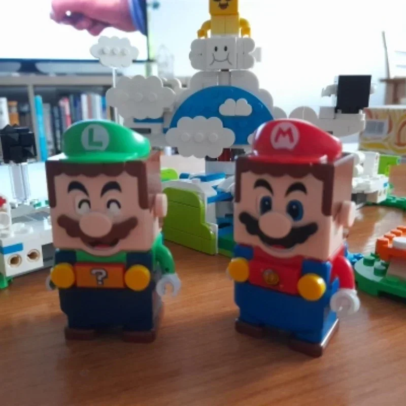 Super Mario Bros Luigi Action Collection Toy Cartoon Mini Figures Assembly Model Toys Mark Box Dolls Children Birthday Gifts