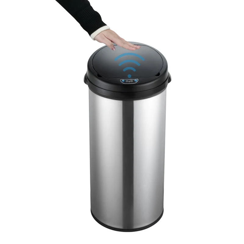 Stainless Steel Automatic Trash Can Smart Trash Can Contactless Kitchen Recycling Trash Can Smart Trash Can with Sensor